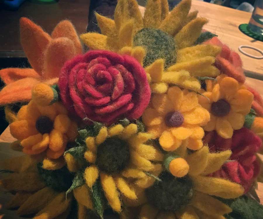 Needle Felted Fall Flowers
