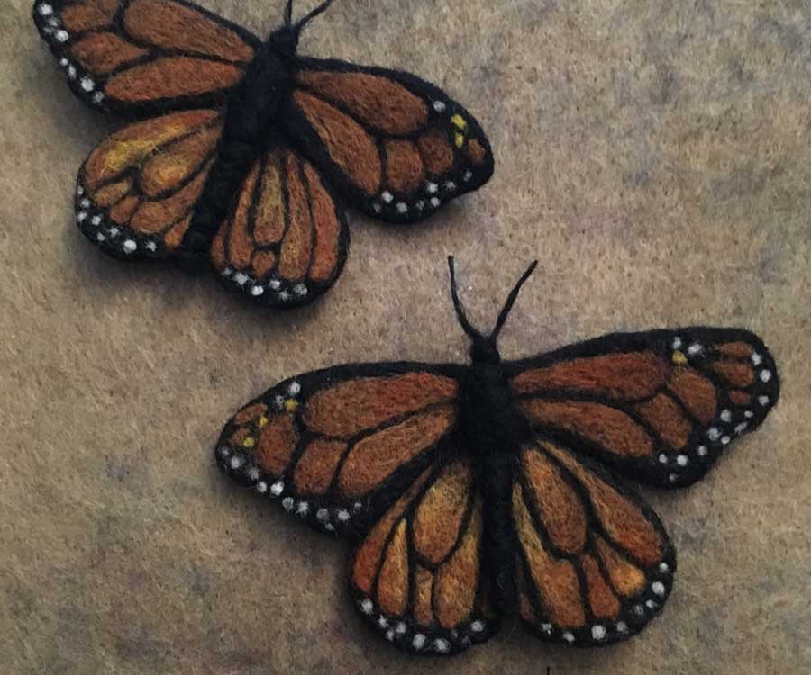 Needle Felted Monarch Butterflies