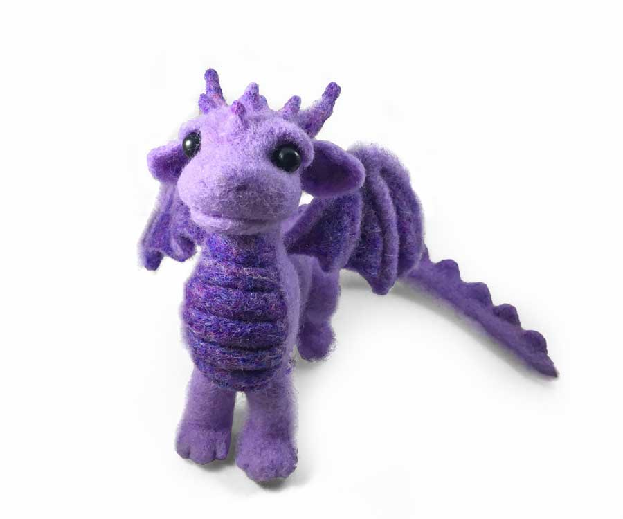 Needle Felted Purple Dragon