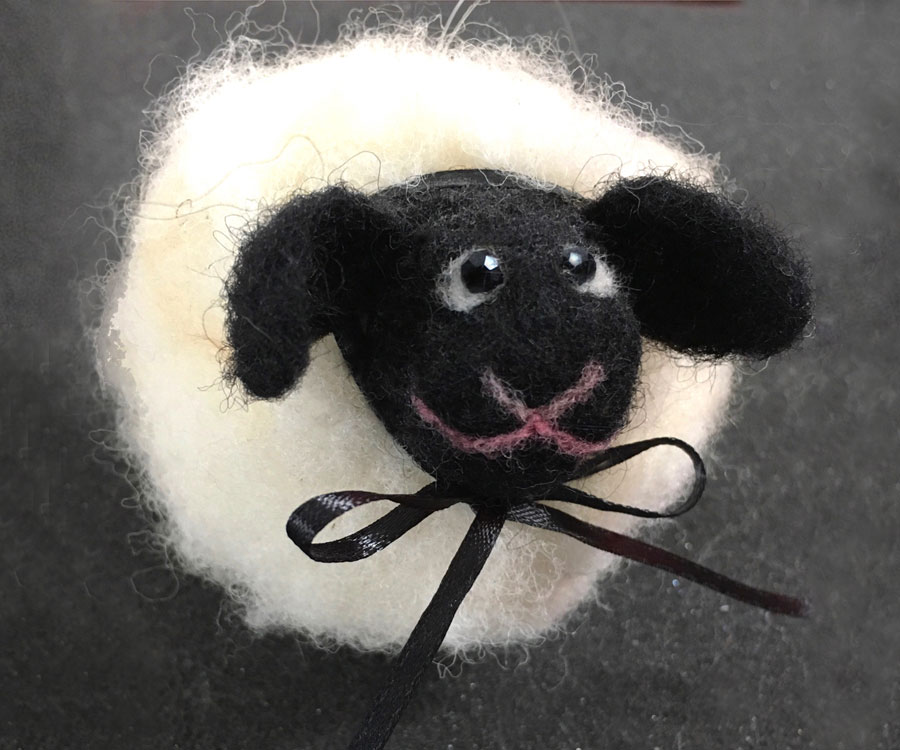 Needle Felted Sheep Ornament