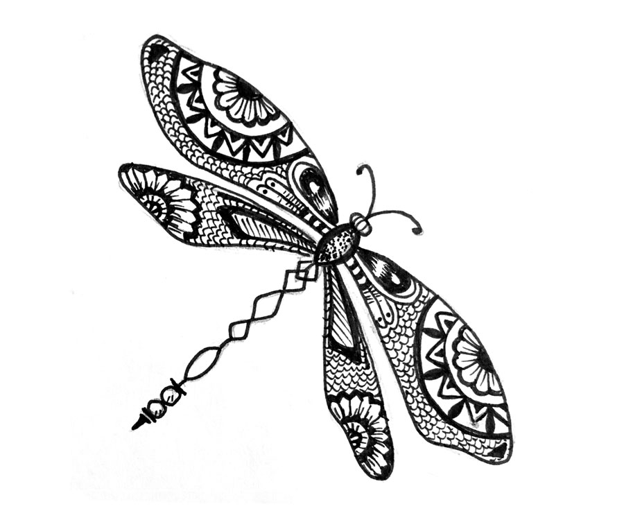 Dragonfly Zentangle