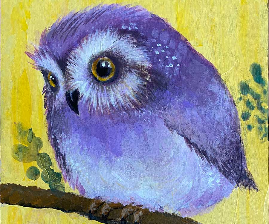 Purple Owl Acrylic