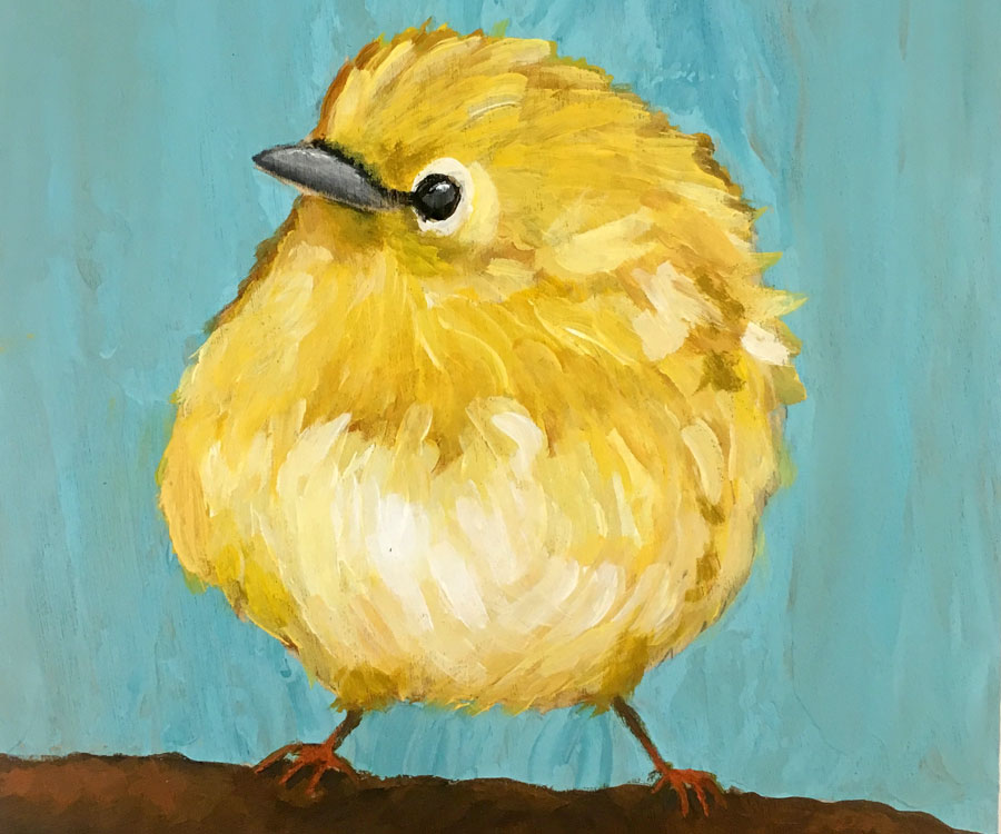 Yellow Puffy Bird
