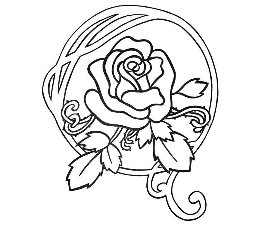 Art Nouveau Rose Sketch
