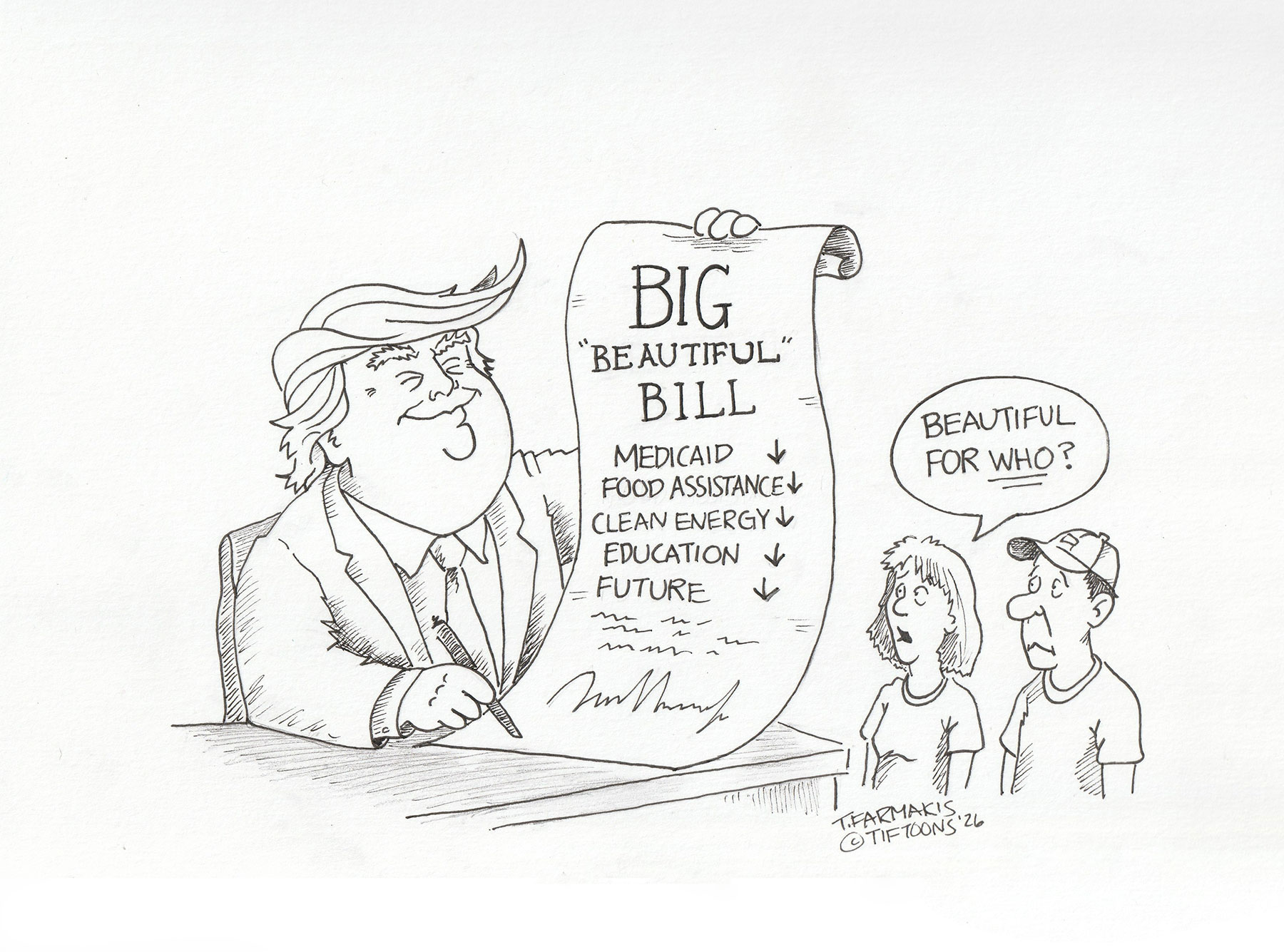 Editorial cartoon by Tif Does Art