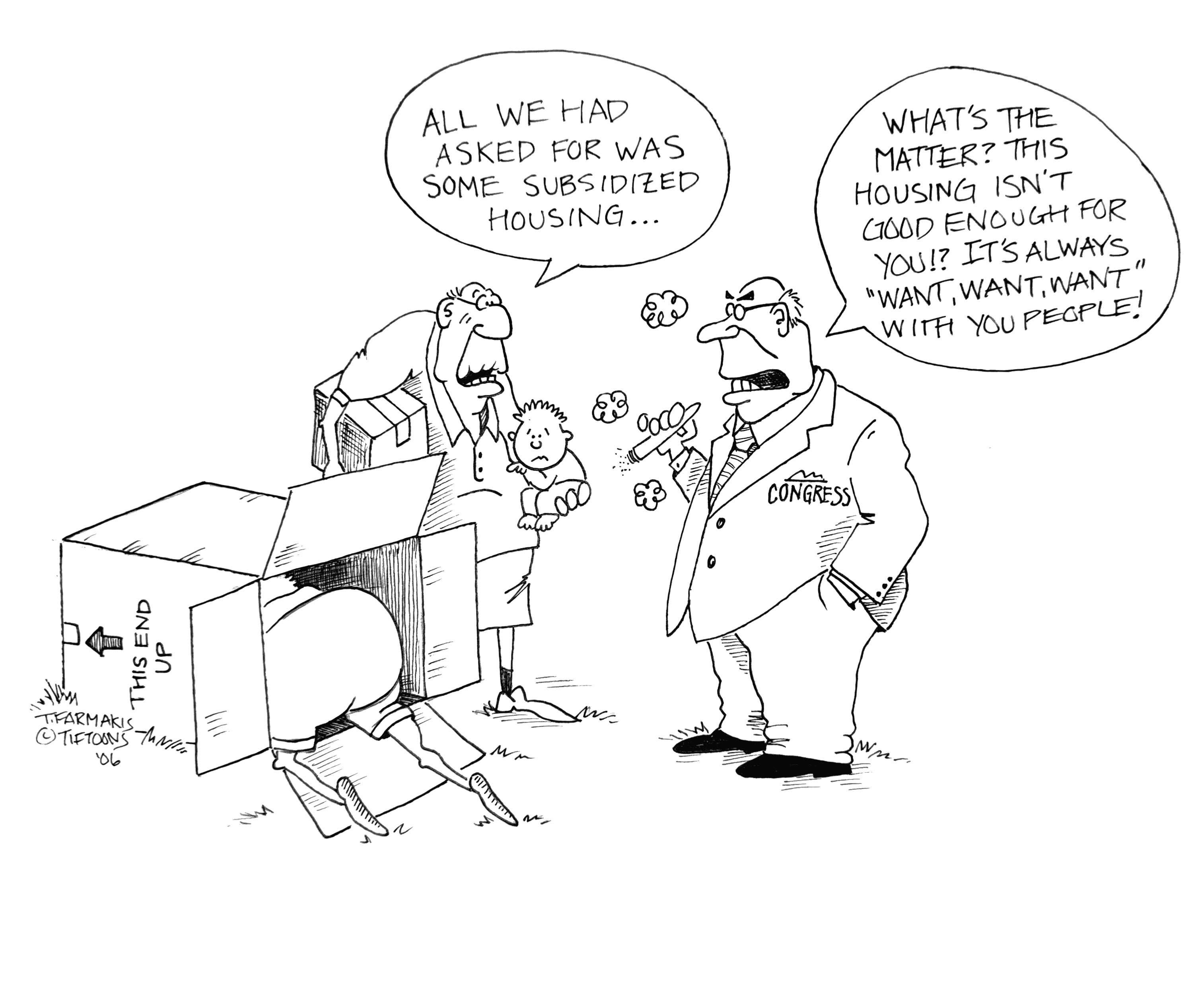 Housing Shortage Editorial Toon by Tif Farmakis-Day